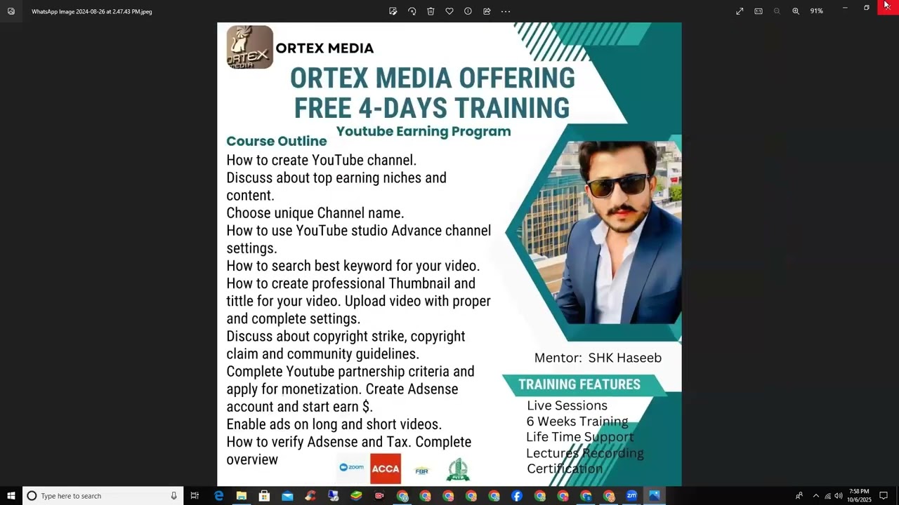 Ortex Media Batch no 130 YouTube Earning Lecture no 1 By Sir SHK HASEEB