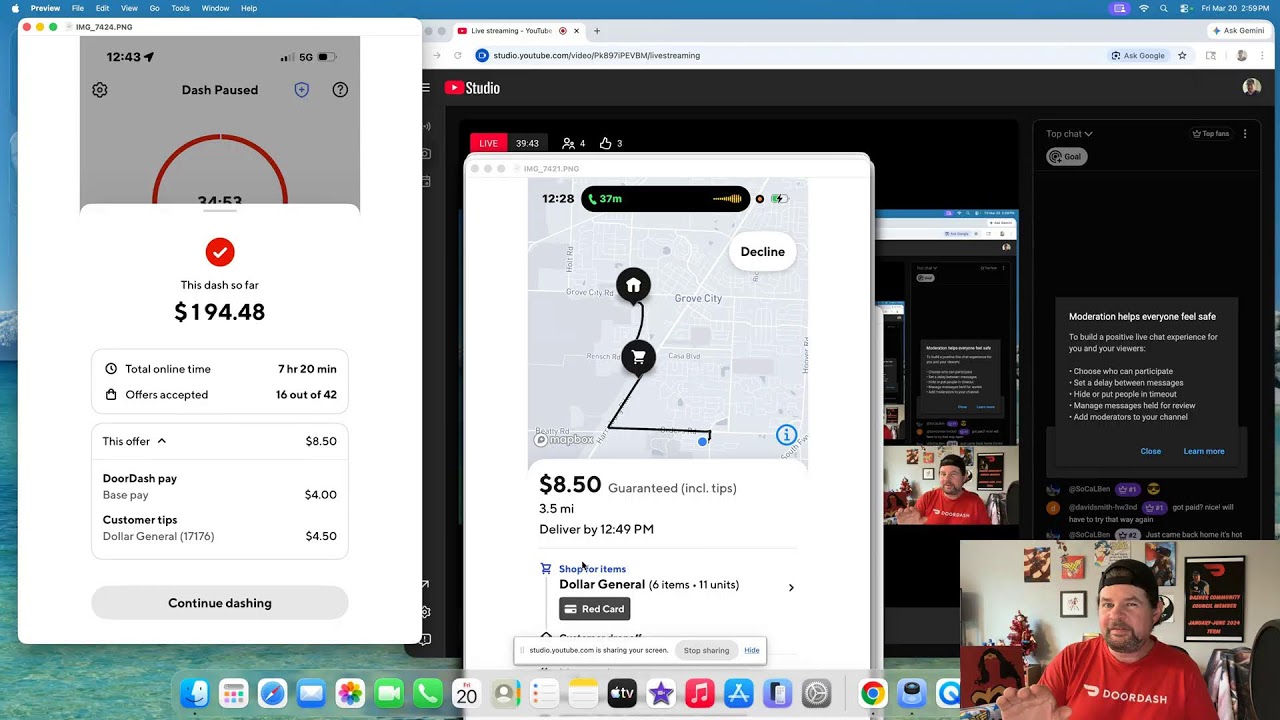 Back To Back Catering $200+ Day DoorDash Daily Summary 03 20 26