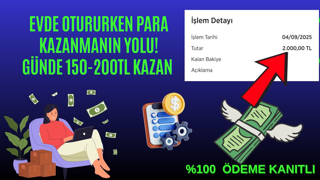 Evde Otururken Para Kazanmanın Yolu! G&uuml;nde 150-200TL Kazan | İnternetten Para Kazanma 2025