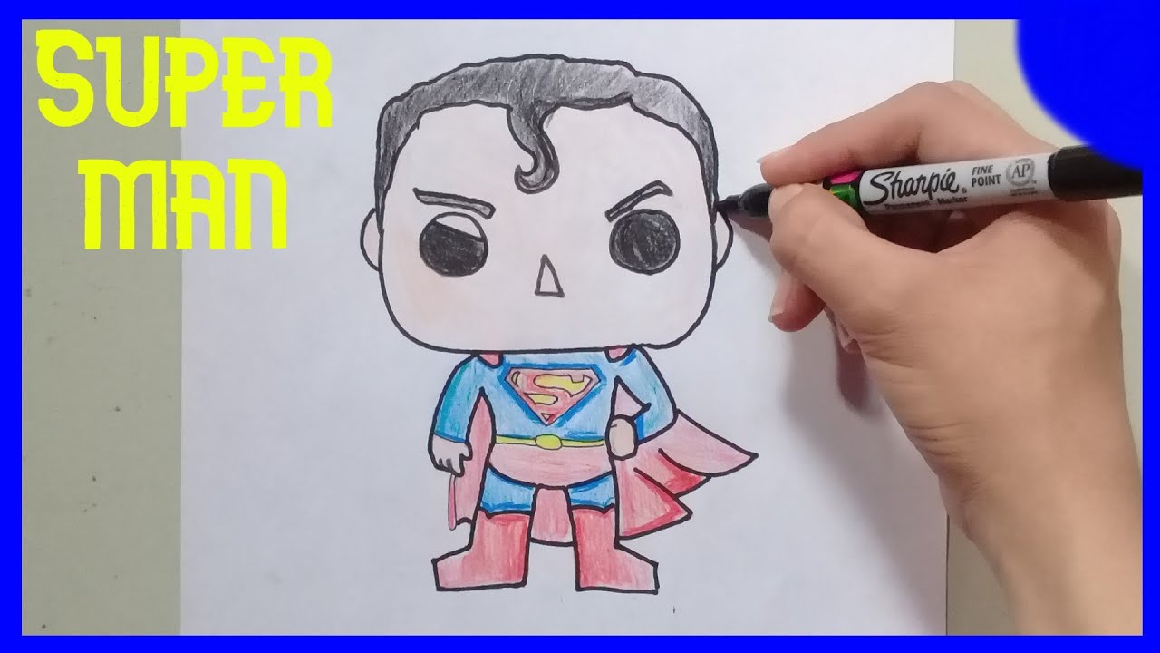 Cómo DIBUJAR a SUPERMAN FUNKO POP fácil paso a paso