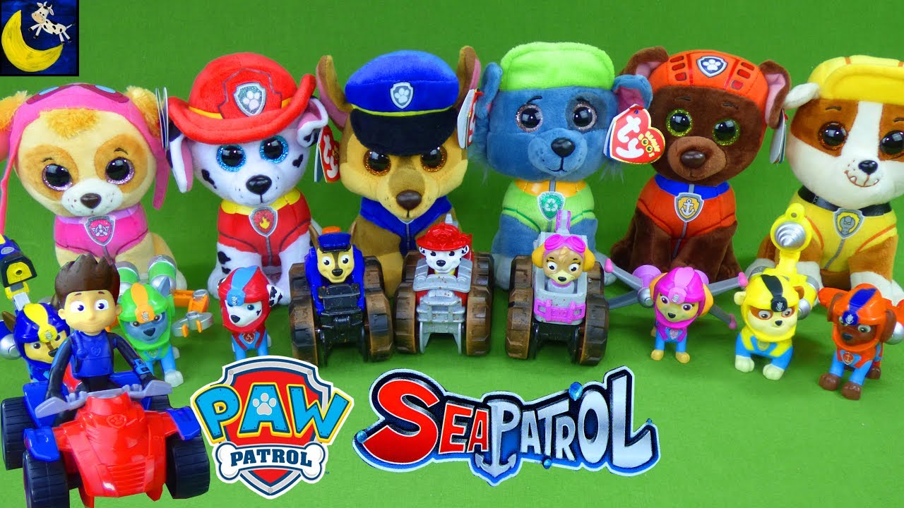 LOTS of Paw Patrol Sea Patrol Toys! My Size Lookout Tower Sea Patroller Boat Pup TY Beanie Boos Toys