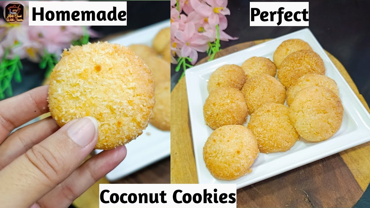 Coconut cookies recipe | Bakery Biscuits at Home | Authentic and Easy Recipe
