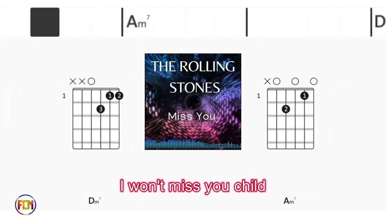 THE ROLLING STONES Miss You FCN GUITAR CHORDS & LYRICS