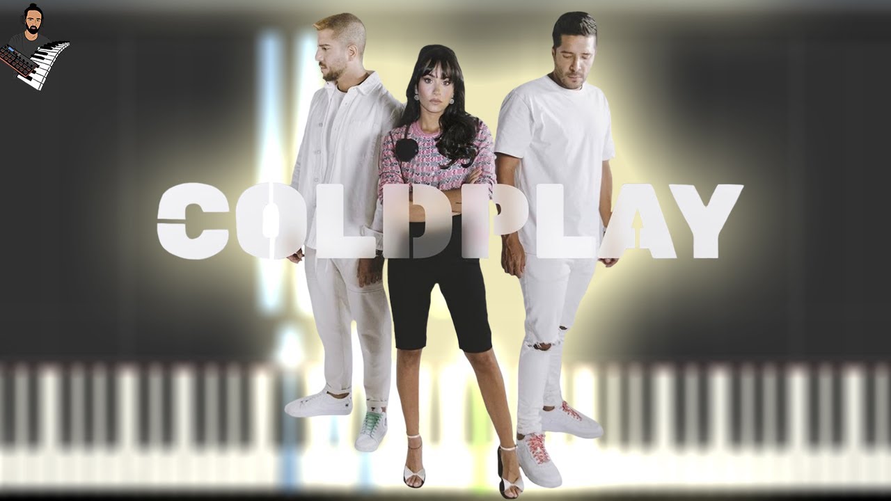 Cali Y El Dandee, Aitana - Coldplay | Instrumental Piano Tutorial / Partitura / Karaoke / MIDI