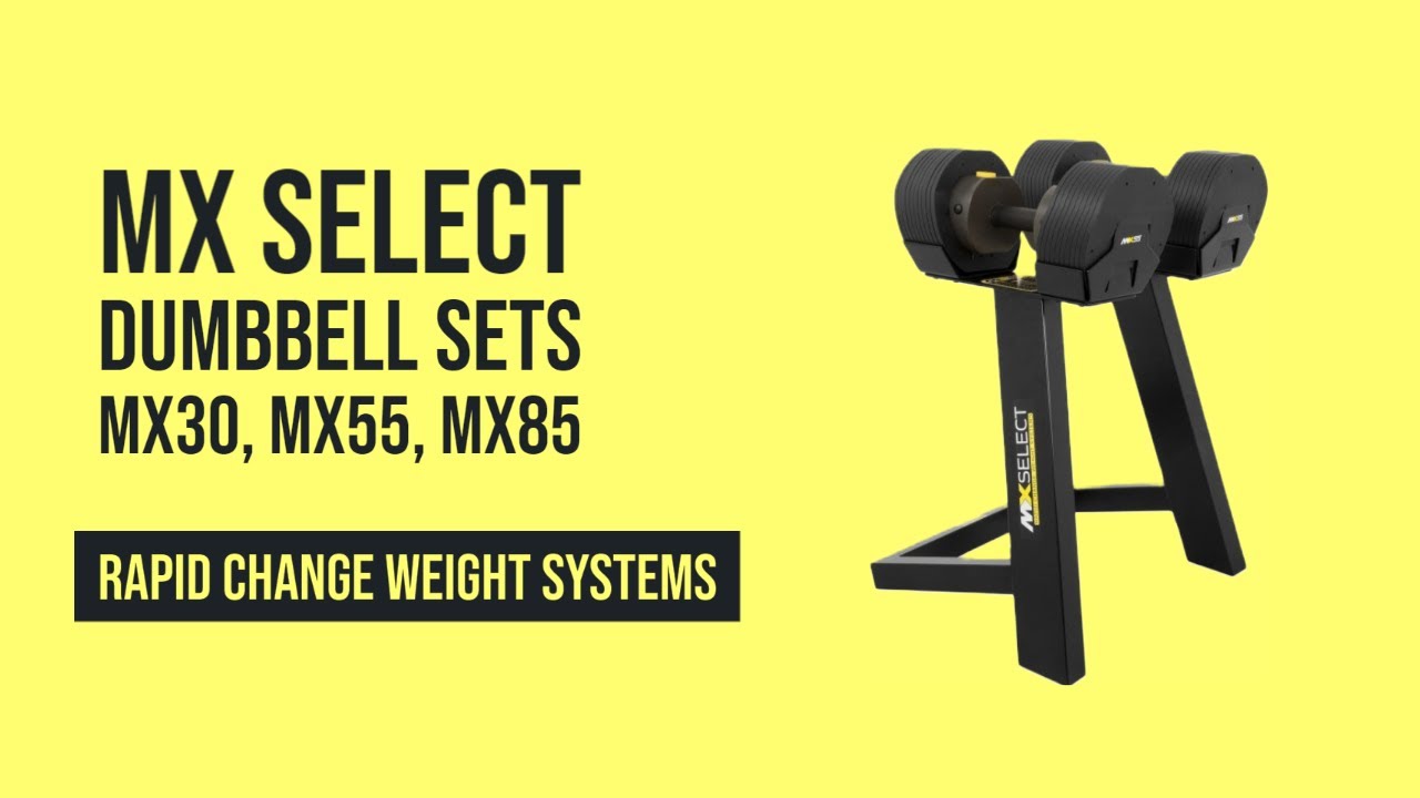 MX Select, MX30, MX55, MX85. Introducing the NEW MX Select Rapid Change Dumbbells.