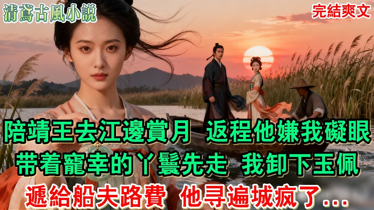 【完結爽文】陪靖王去江邊賞月，返程時他嫌我礙眼，带着寵幸的丫鬟先走。暮色中，我卸下靖王妃玉佩，遞給船夫路費，后来他寻遍城，找不到我，他疯了#小說#追妻火葬場#愛情#古言小說 #逆袭#爽文完結#大女主