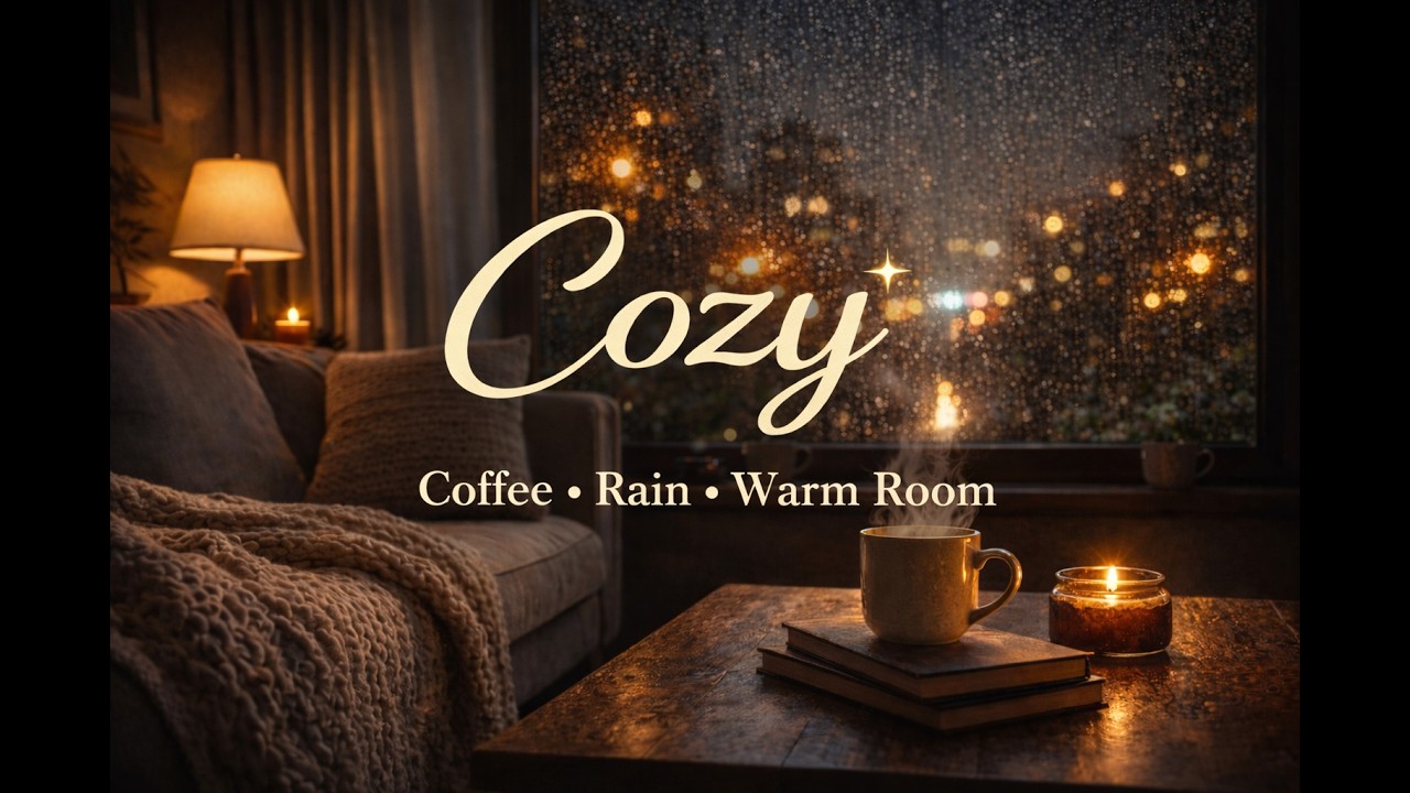 Cozy Rainy Night in a Warm Room 🌧️ Rain Sounds for Sleep, Study & Relaxation (1 Hour)