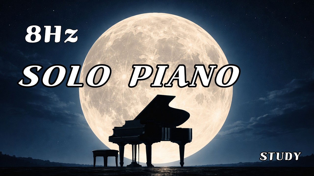 Alpha 8Hz Focus | Calm Solo Jazz Piano for Study / Jazz moon(Track 13)