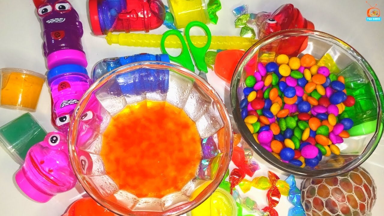 Satisfying Video  Mixing Rainbow Candies & Jelly, Slime Cutting ASMR