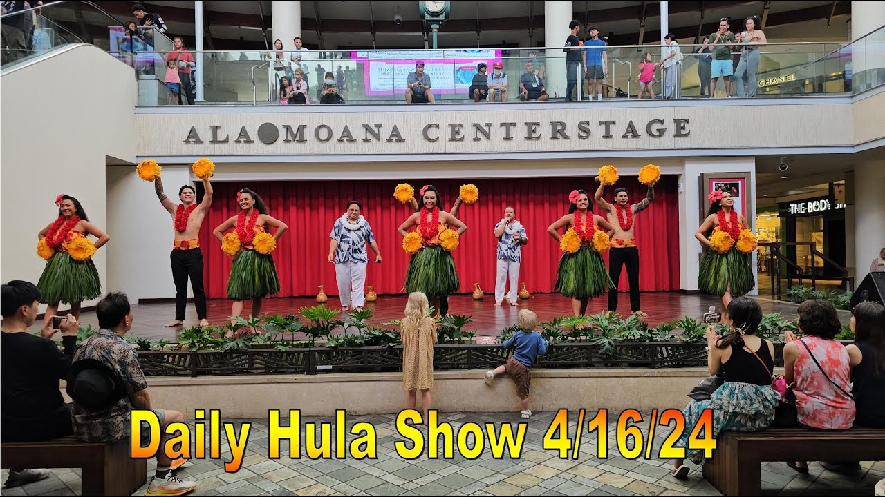 [4K] Daily Hula Show on 4/16/24 at Ala Moana Centerstage in Honolulu, Oahu, Hawaii