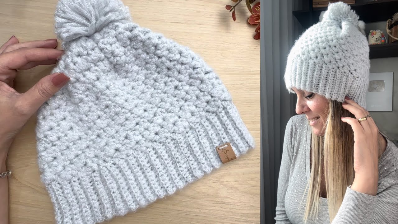 Gorro feminino de croche f&aacute;cil / Touca de croche Dolomitas/ Crochet hat/ Crochet cap