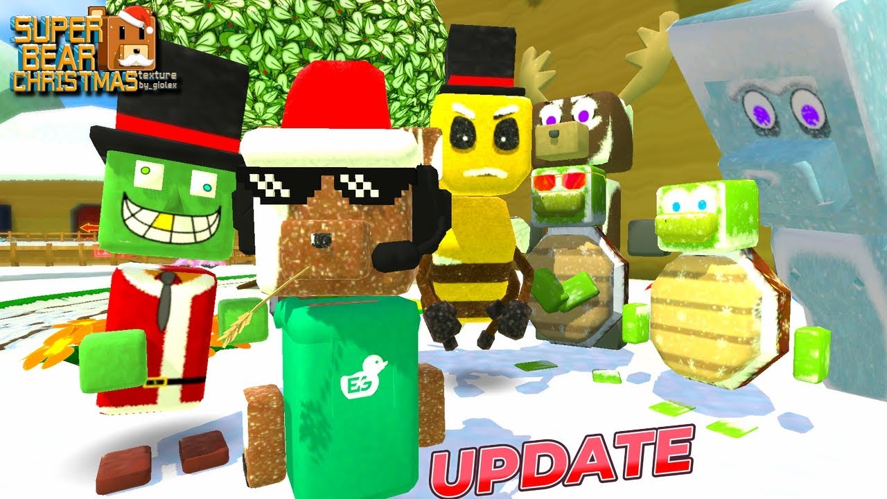 🔴ATUALIZOU❄️ TEXTURAS DE NATAL🎅SUPER BEAR ADVENTURE, U DAVI games no SUPER BEAR NATAL, ATUALIZA&Ccedil;&Atilde;O
