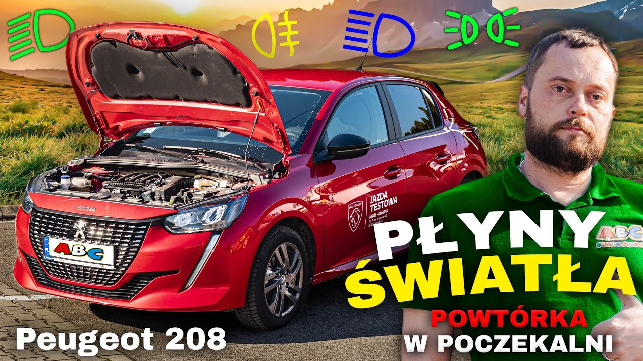 Peugeot 208 PŁYNY i ŚWIATŁA KAT. B - Czynności KONTROLNO-OBSŁUGOWE - EGZAMIN WORD - SZYBKA POWTÓRKA