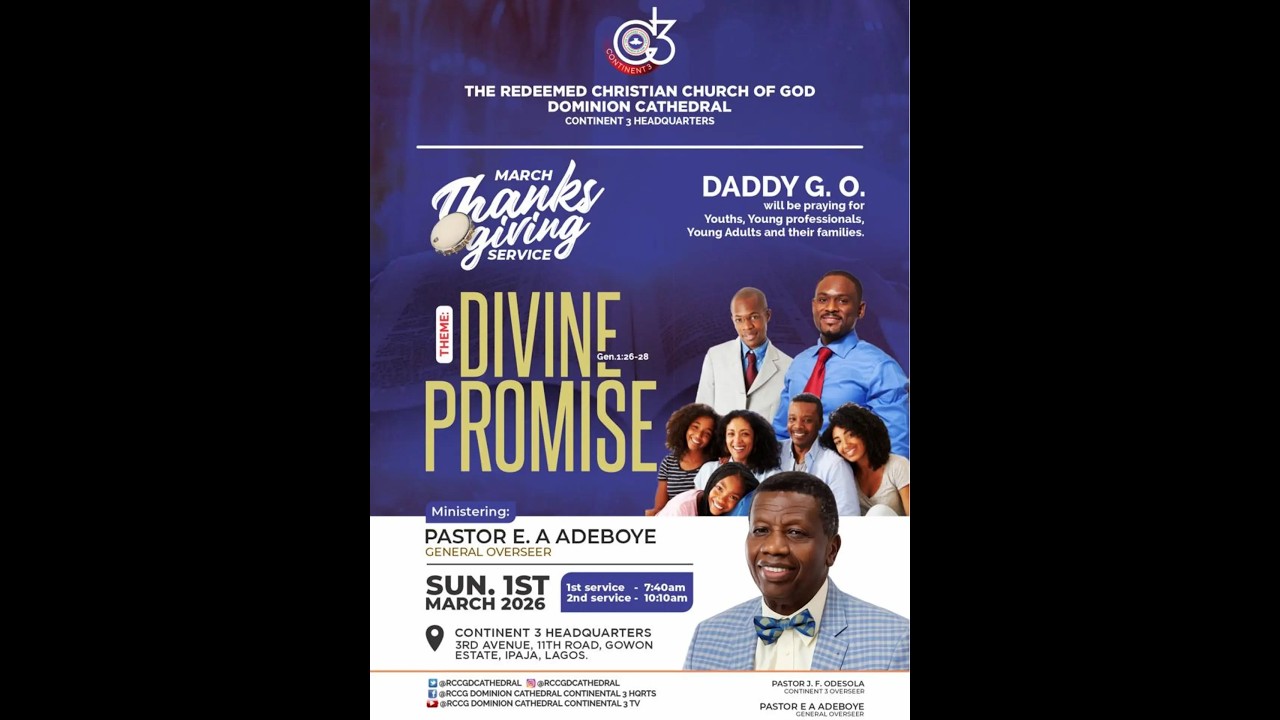 THANKSGIVING SERVICE/2ND SERVICE///THEME: DIVINE PROMISE