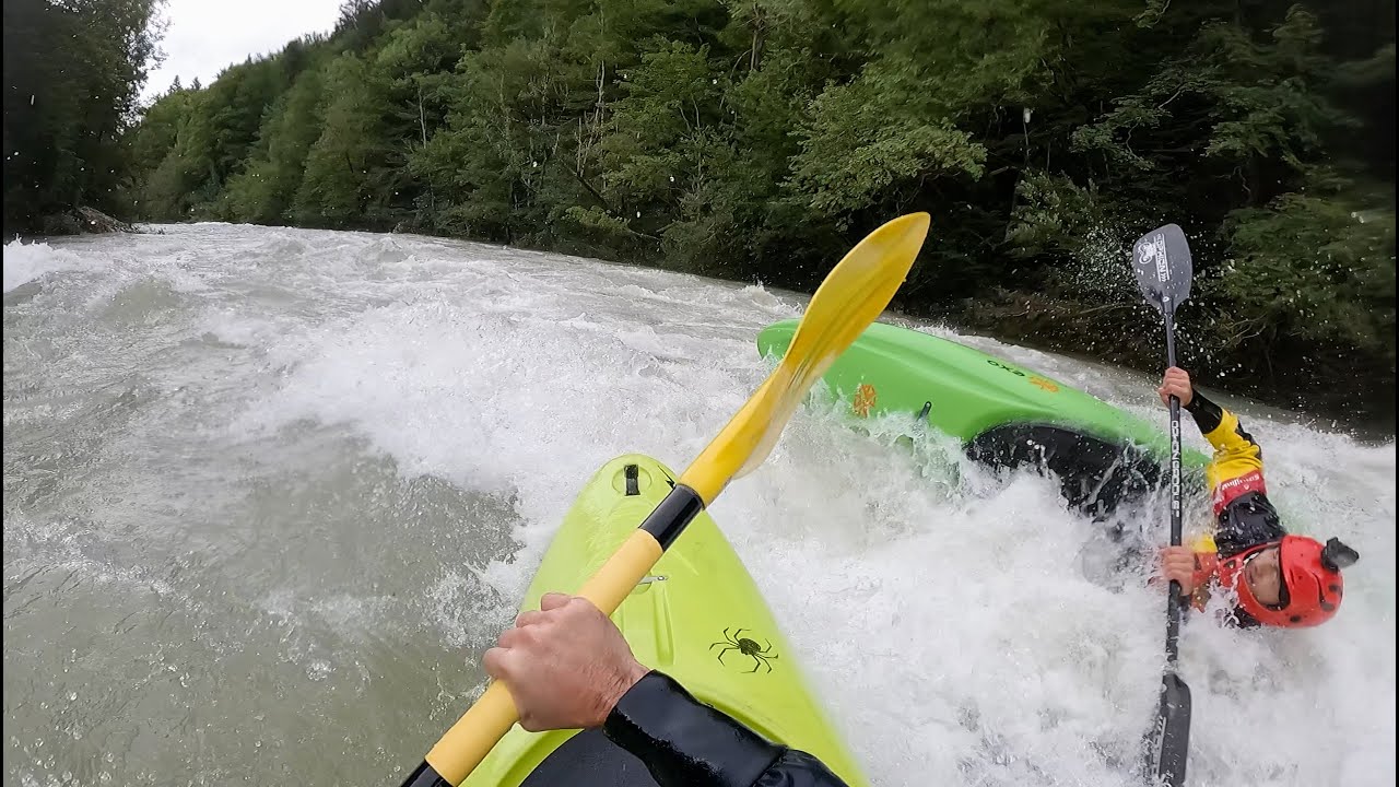 High water kayaking on Sava Bohinjka river | 170 m3/s | Includes some beaters
