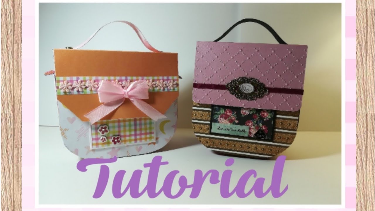 👜TUTORIAL CAJA BOLSO Scrapbooking UNA CUCADA😍😍