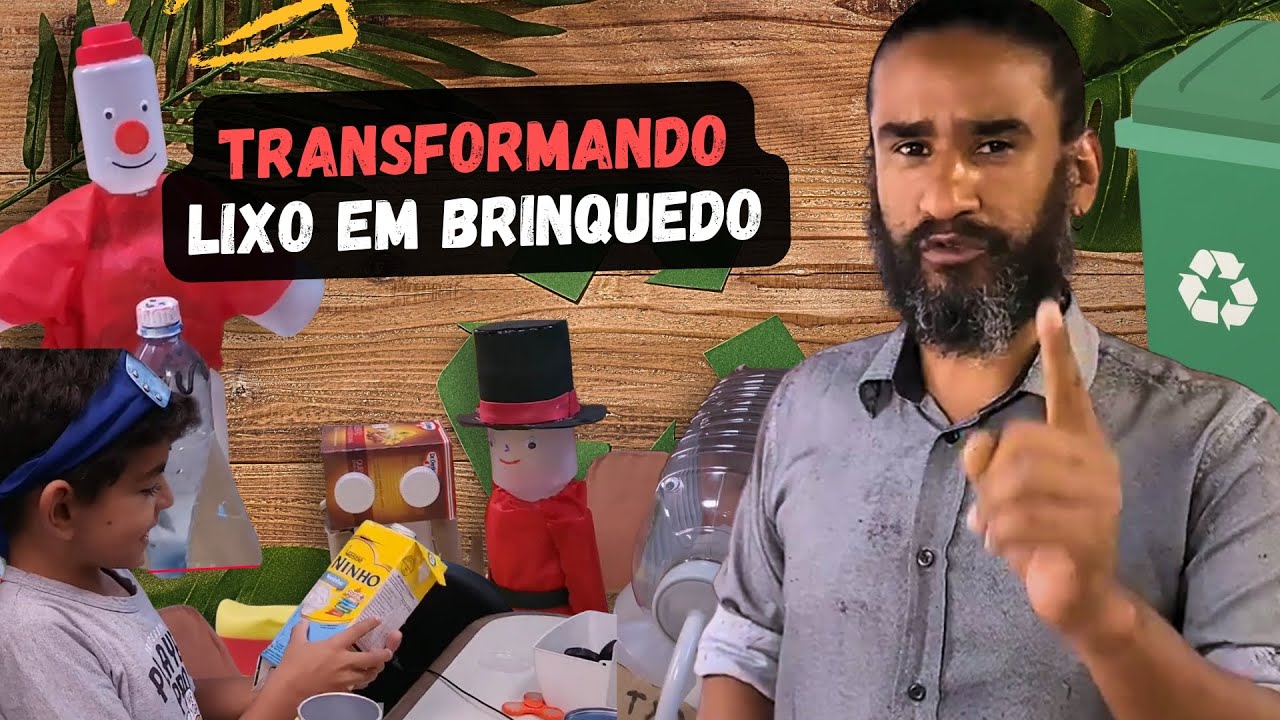 Robôs, carrinhos e bichos construídos com materiais recicláveis