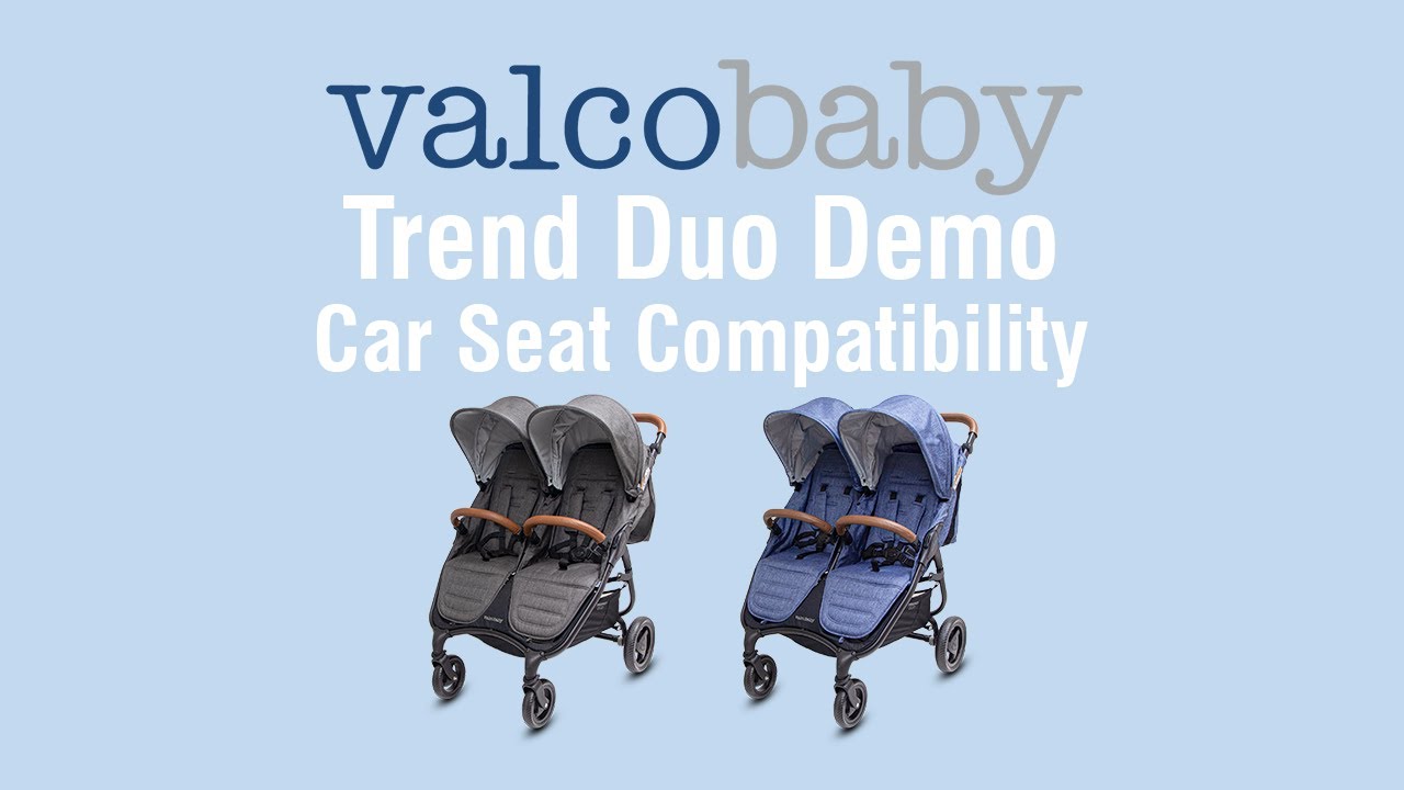 Trend DUO Double Pram Stroller Demo: Car Seat Compatibility | Valcobaby