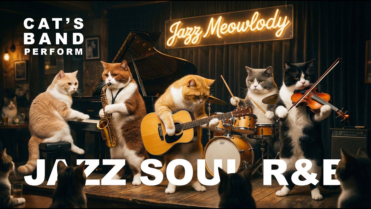 Jazz Soul R&B Instruments | Relaxing Music for Focus & Night Listening - Jazz Meowlody Cat's Band