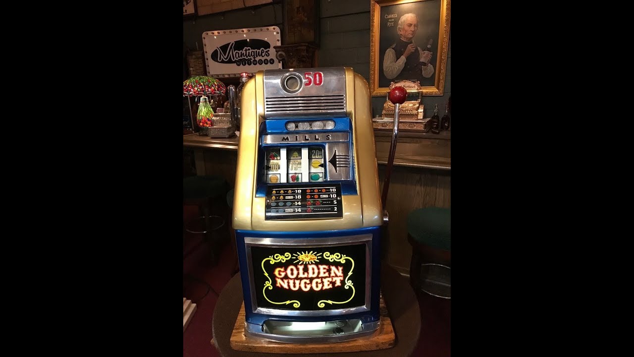 1948 GOLDEN NUGGET Casino 50 Cent MILLS Hi-Top Jackpot Slot Machine SOLD