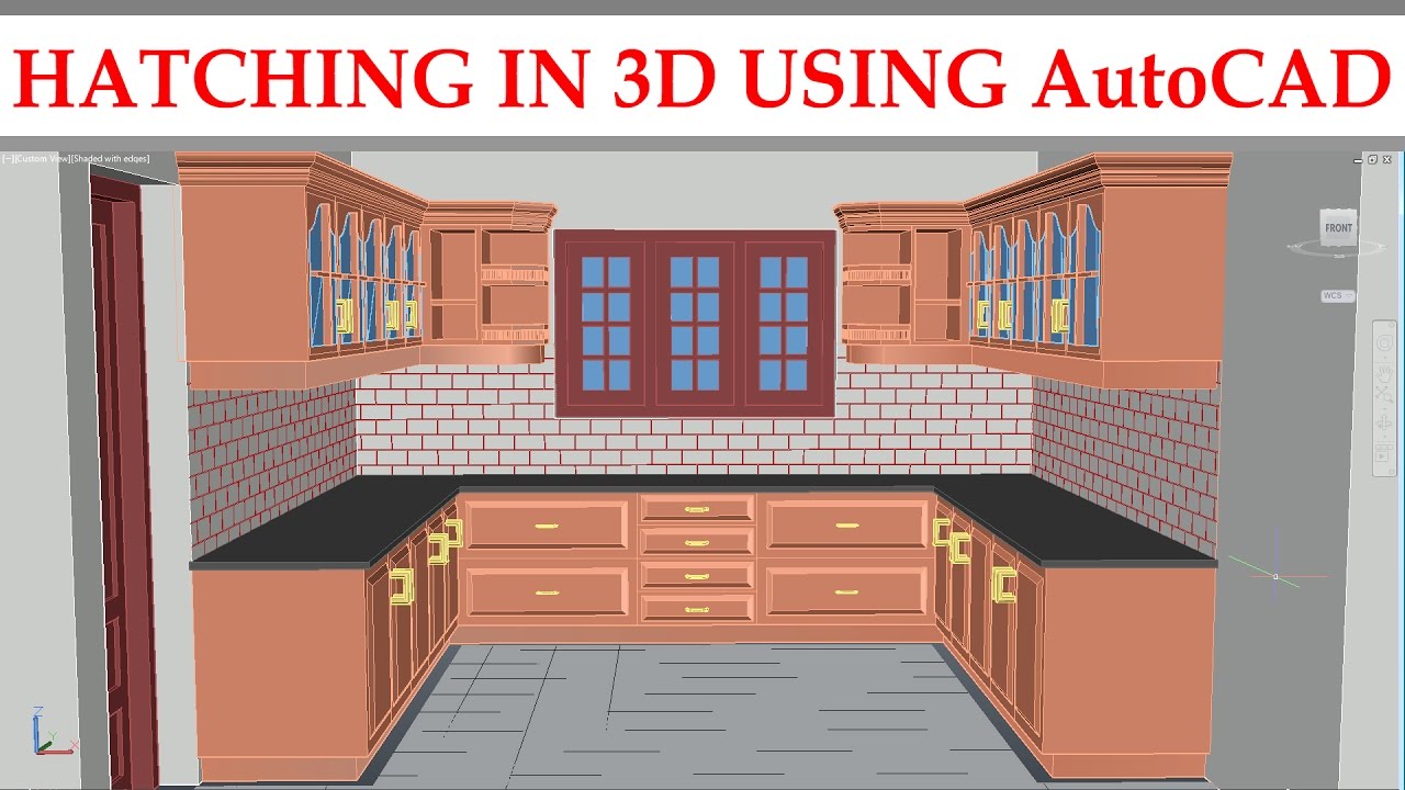 3D KITCHEN PART- 7 |  HATCHING IN 3D USING AUTOCAD
