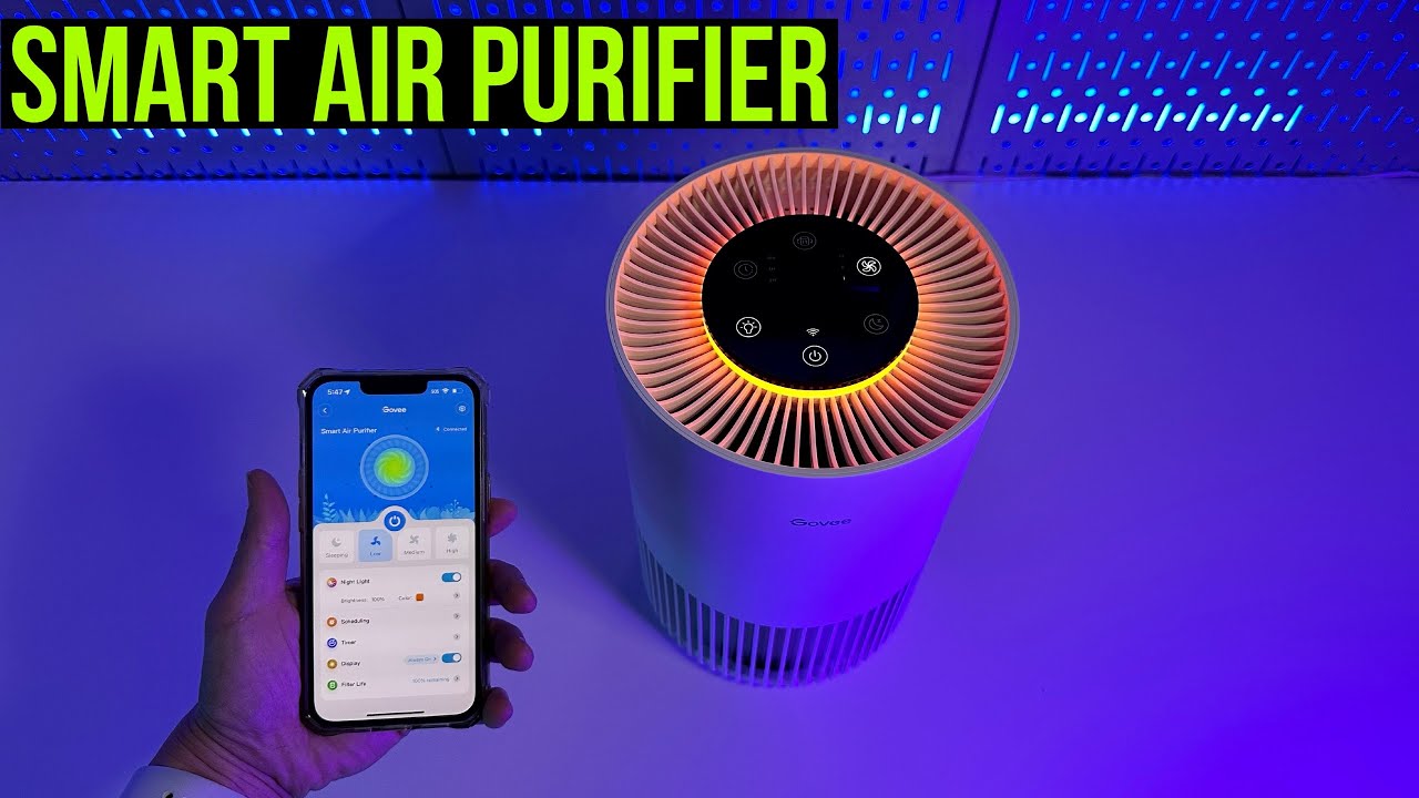 Govee Smart Air Purifier Setup and Full Demo. Very quiet. Works with Alexa and Siri.
