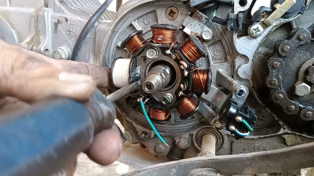 How to install Gutka coil CD 70 Bike Motorcycle starting problem magnet Gutka coil Ring Replace