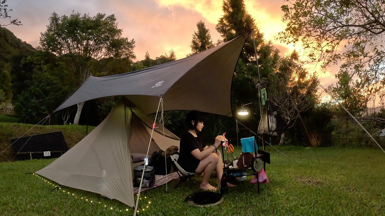 《🛵⛺️機車露營》桃園復興/可飛鹿露營區-🦌大自然+白噪音+🌧️雨滴嗒嗒聲+綠綿密的草皮🌿/吃吃喝喝露營