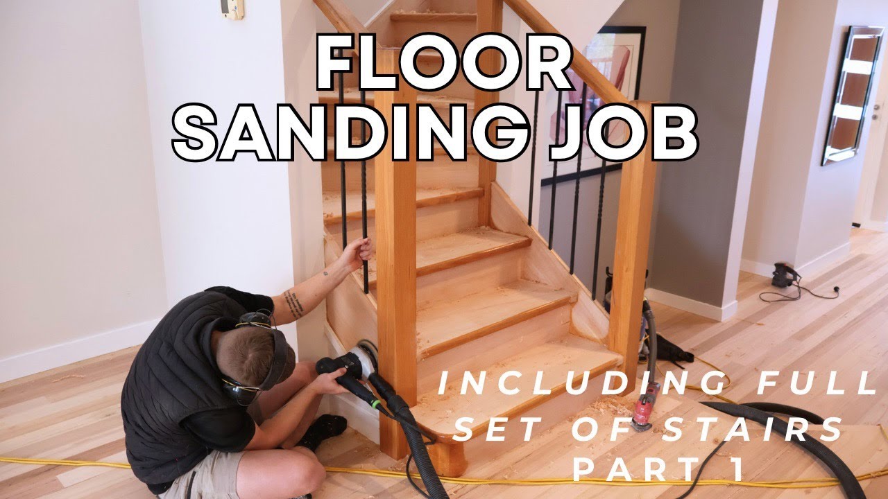 Floor Sanding Job | Including Full set of Stairs | Hardwood Floor Refinishing | Machine ASMR | PART1