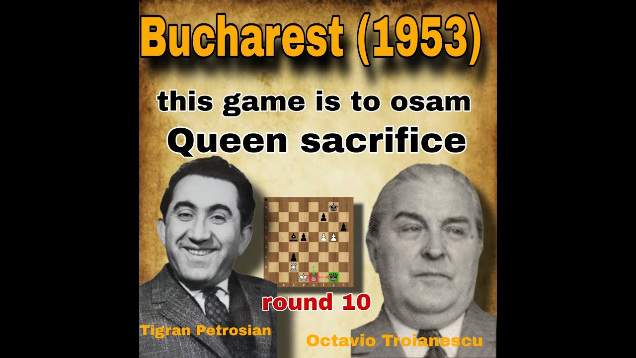 Queen sacrifice | O Troianescu vs Petrosian, 1953 | #chess #lifestyle