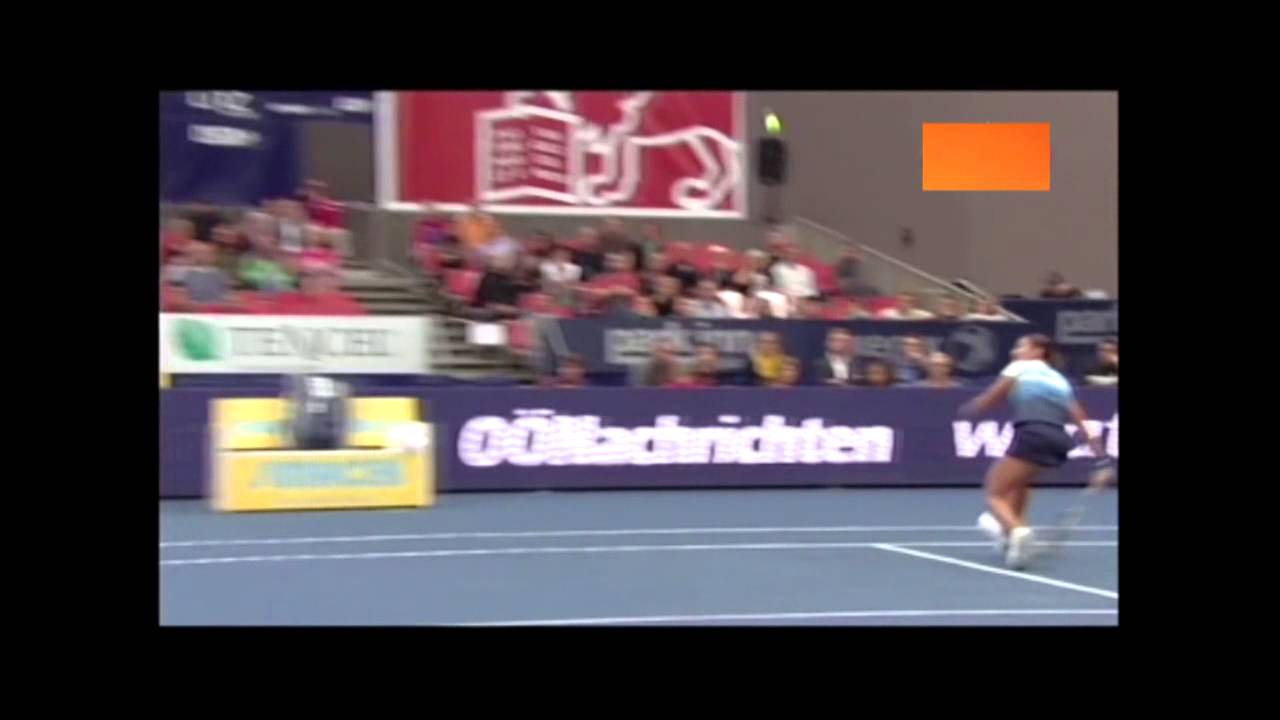 Monica Niculescu amazing backspin drop shot - Linz