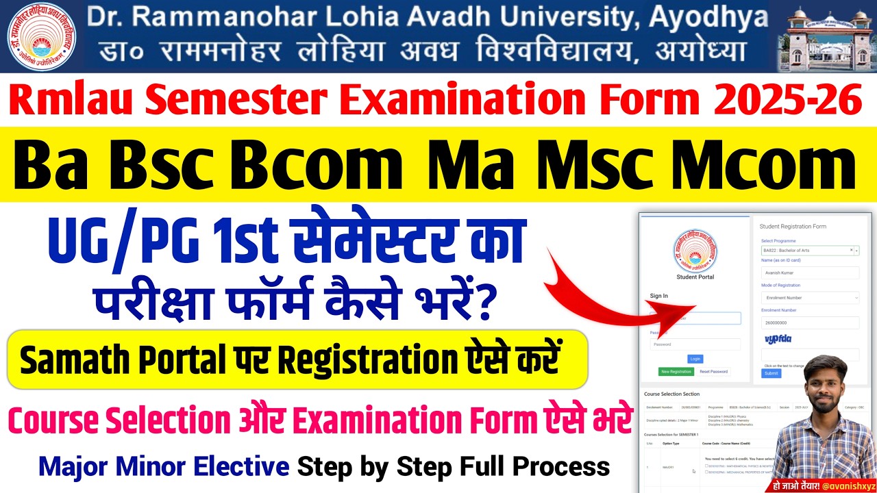 rmlau examination form 2026 kaise bhare rmlau examination form 2026 rmlau exam form 2026 kaise bhare