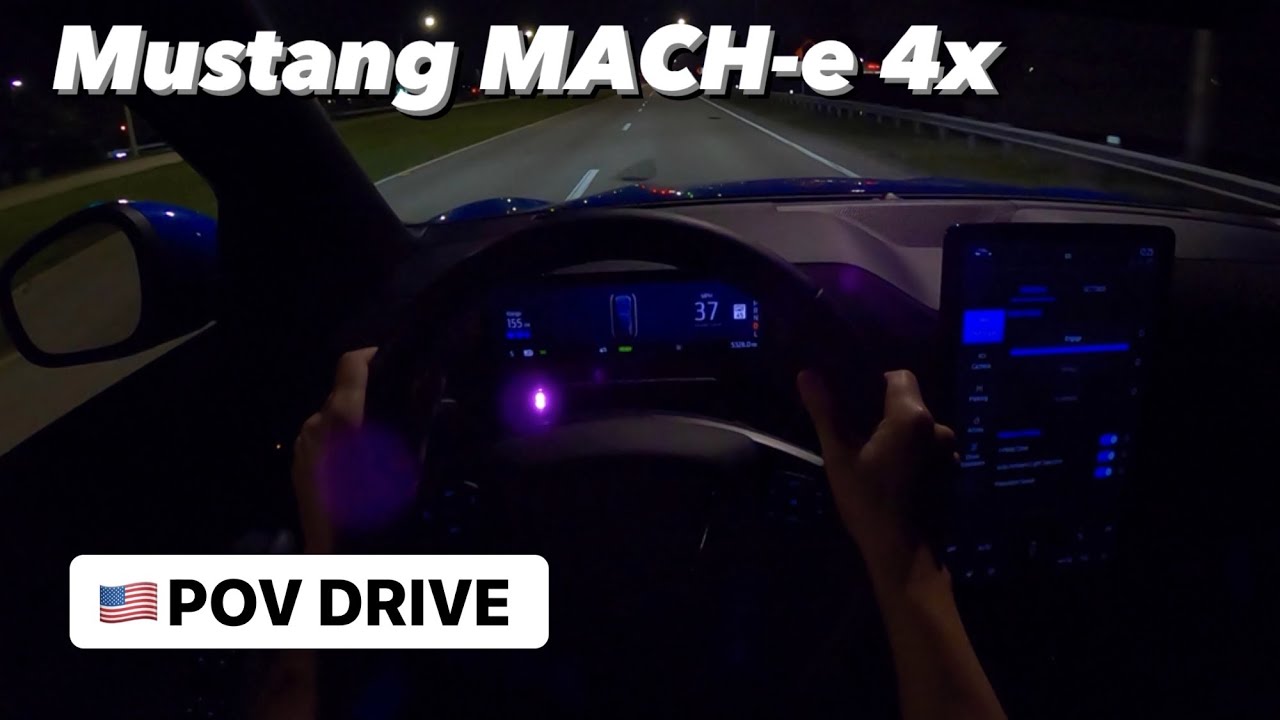 2021 Ford Mustang Mach E ➽ Night Drive POV - ASMR
