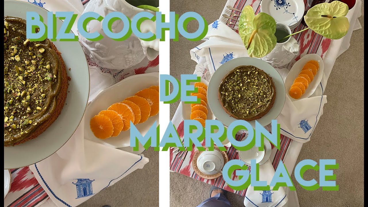 ALREDEDOR DE LA MESA: Bizcocho de Marron Glacé  con Mousse de Pistachos