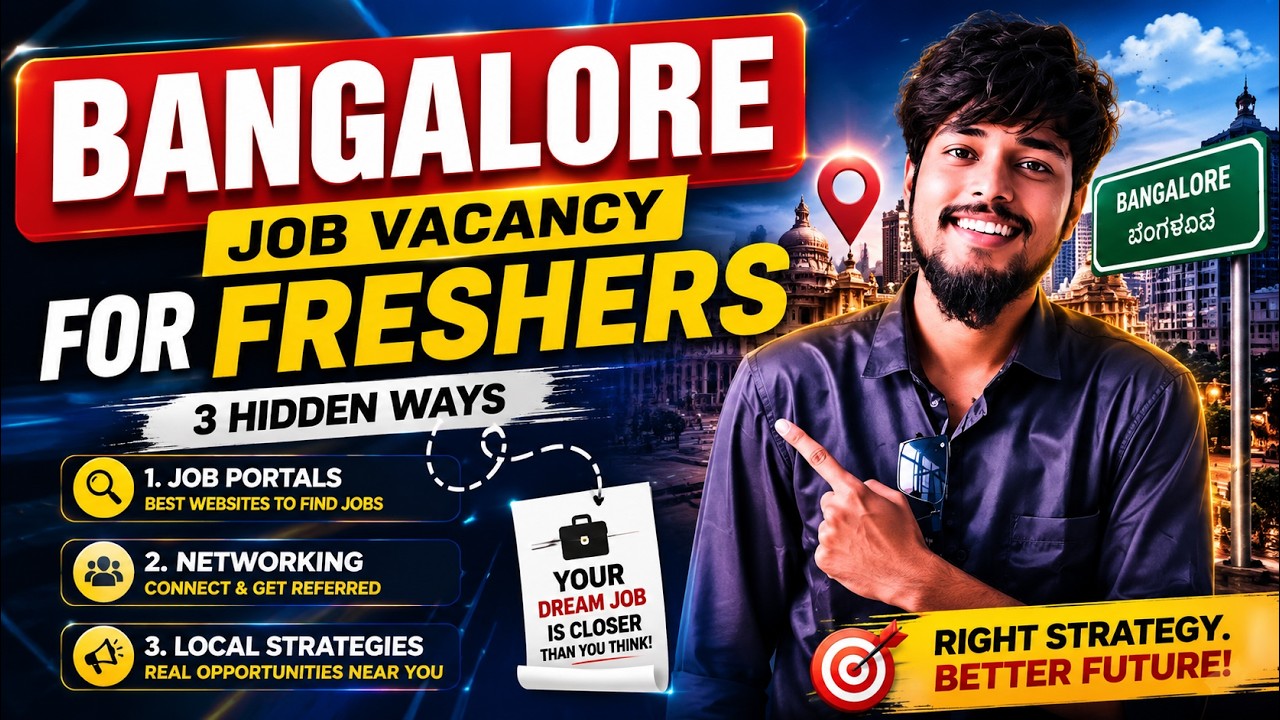 Bangalore Job Vacancy For Freshers 2026 🔥 | 3 Hidden Ways to Find Jobs in Bangalore