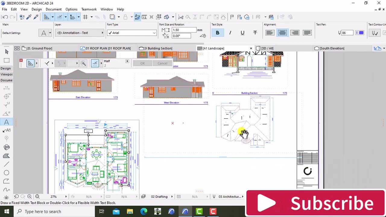 ARCHICAD FOR BEGINNERS PART 9 AND 10; Roof plan, site plan and septic tank detailing.