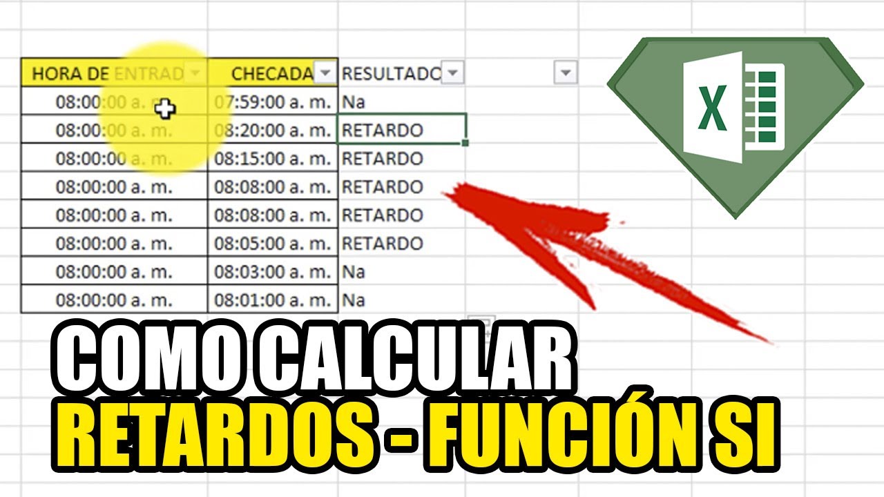 Formula para calcular los retardos y horas extras en Excel (2020)