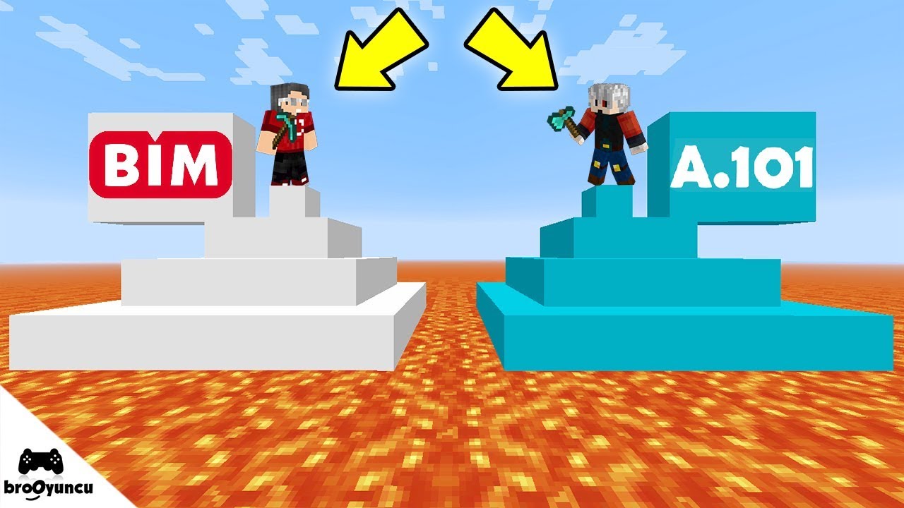 MİNECRAFT BİM VS A101 PİRAMİT YAPISI ŞANS BLOKLARI KAPIŞMASI