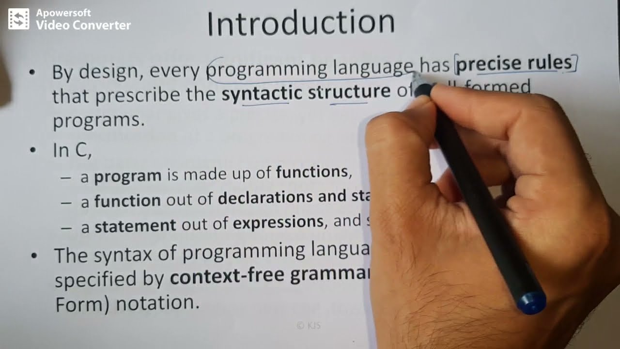 Lec11 A | Introduction to Syntax Analysis | Role of Parser