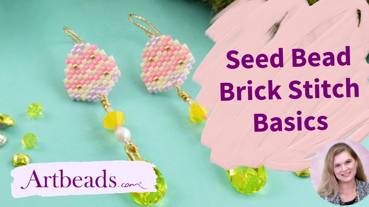 How to Do Brick Stitch with Seed Beads - Making Easter Egg Earrings!