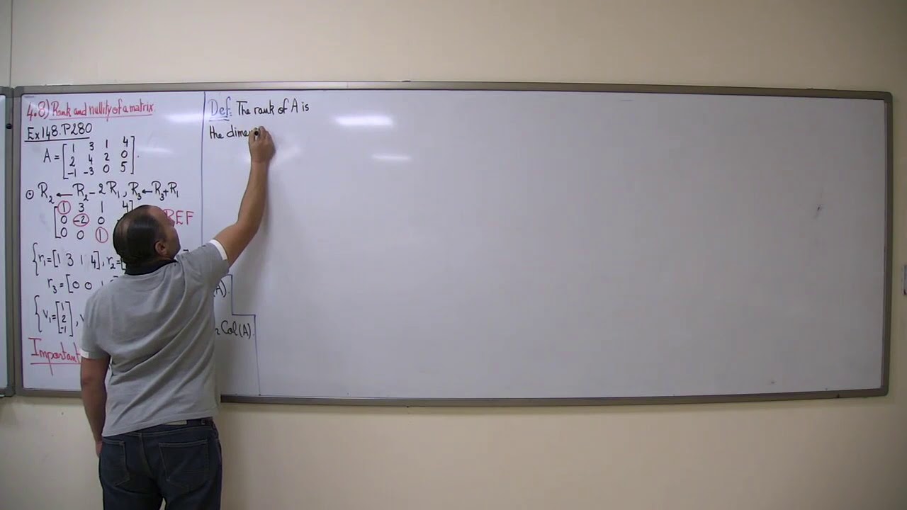 The Rank and Nullity of a Matrix