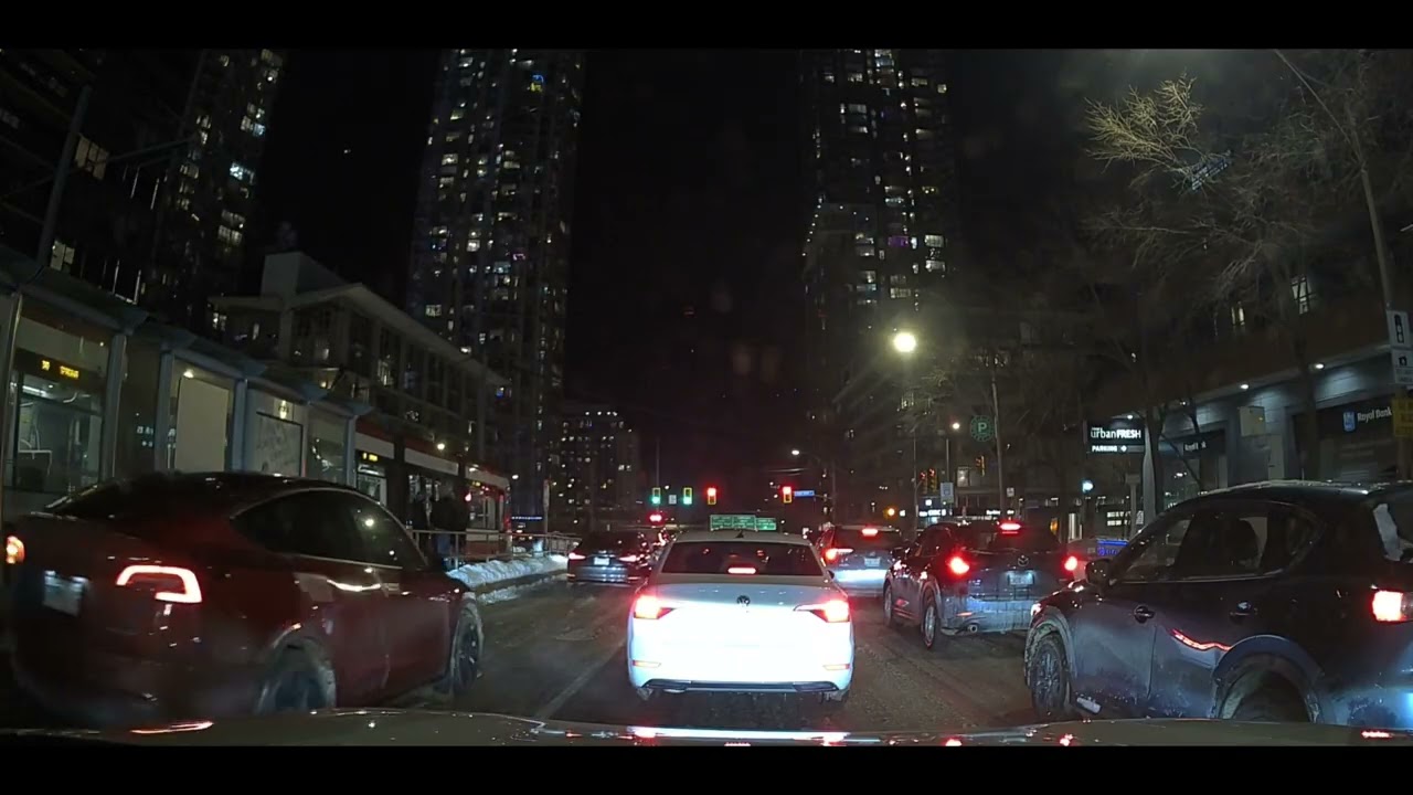 Midnight Drive Through Cartoon Toronto 🌙🚗 | Pure Calm & City Lights