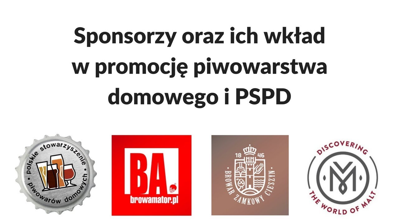 Sponsorzy oraz ich wkład w promocję piwowarstwa domowego i PSPD