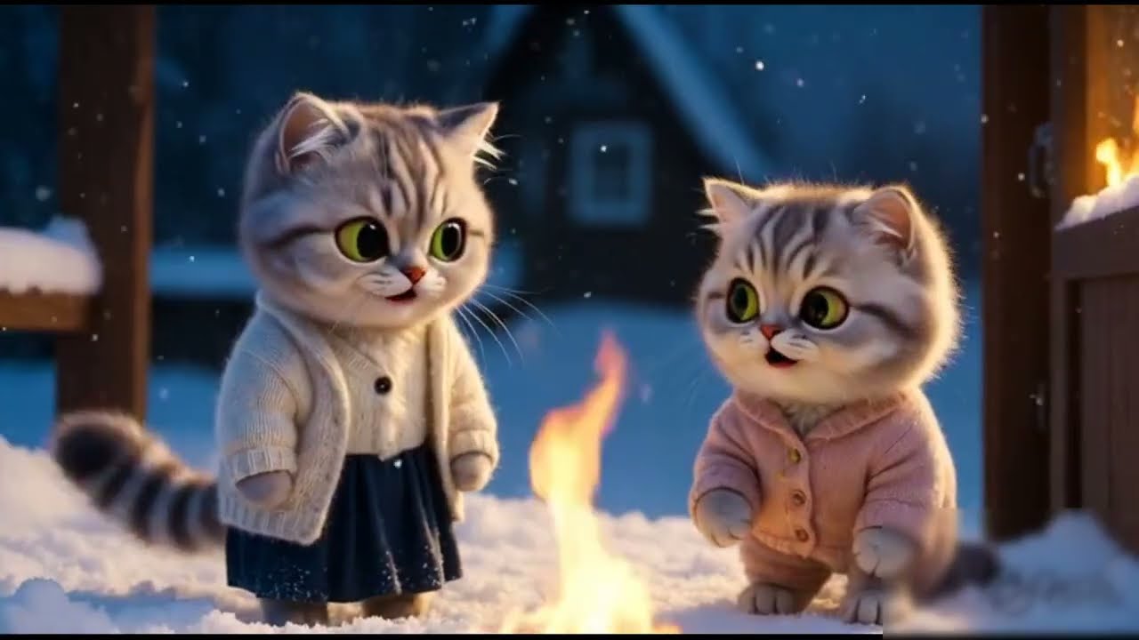 Mom Cat Knits the Coziest Sweater for Her Shivering Kitten ❄️🧶💕 #catvideo #trending #viralvideo 