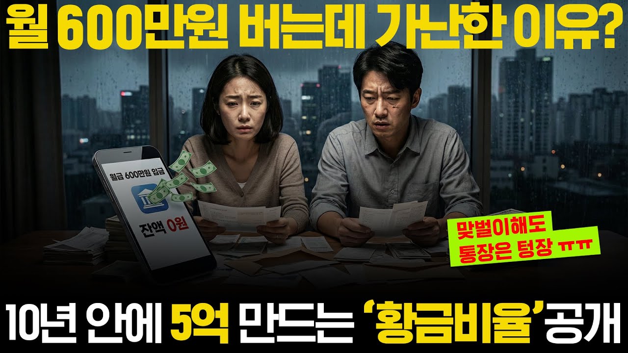 맞벌이, 둘이 600만원 버는데 가난한 이유?? 4-2-4 황금비율로 10년 안에 5억 만드는 법, 맞벌이 부부 90%가 겪고있는 충격적인 실태.