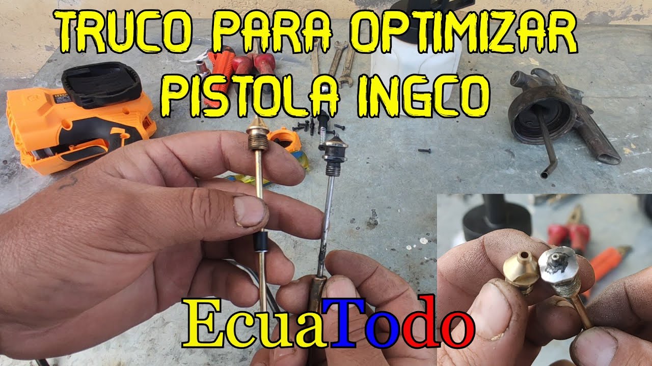 PISTOLA INGCO MODIFICADA PARA QUE PINTE MEJOR.