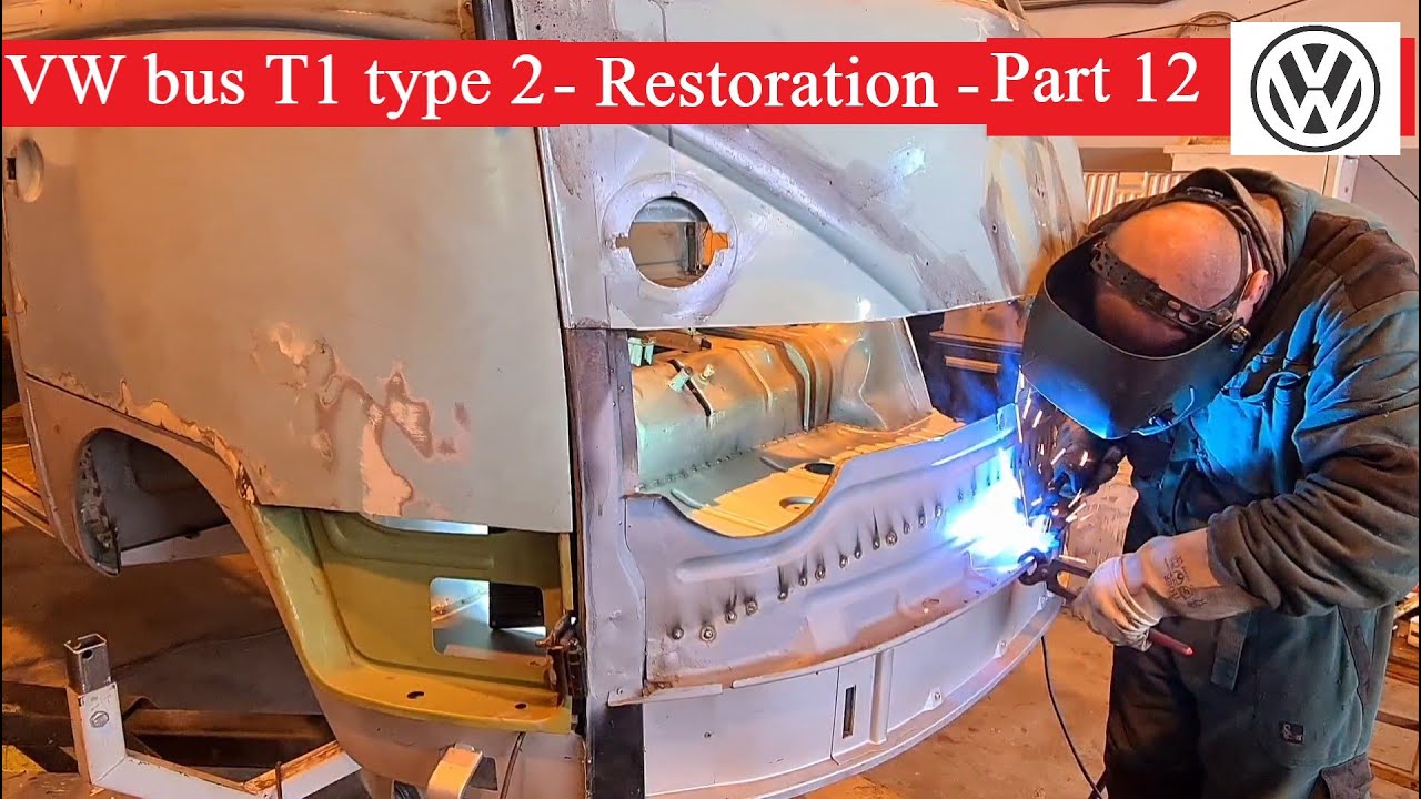 VW bus T1 type 2 - PART 12 -  B-post pillar and floor pan assembly.