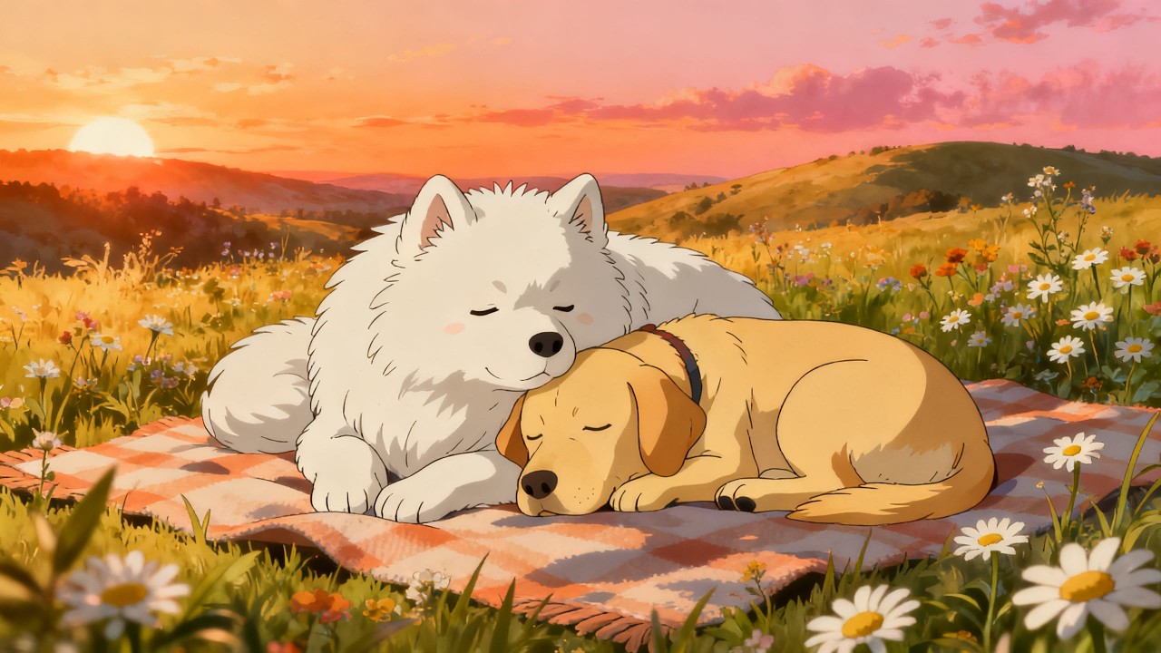 Cozy Sunset Meadow 🌼 Lofi Hip Hop Mix ~ Relaxing Beats to Study / Sleep / Chill