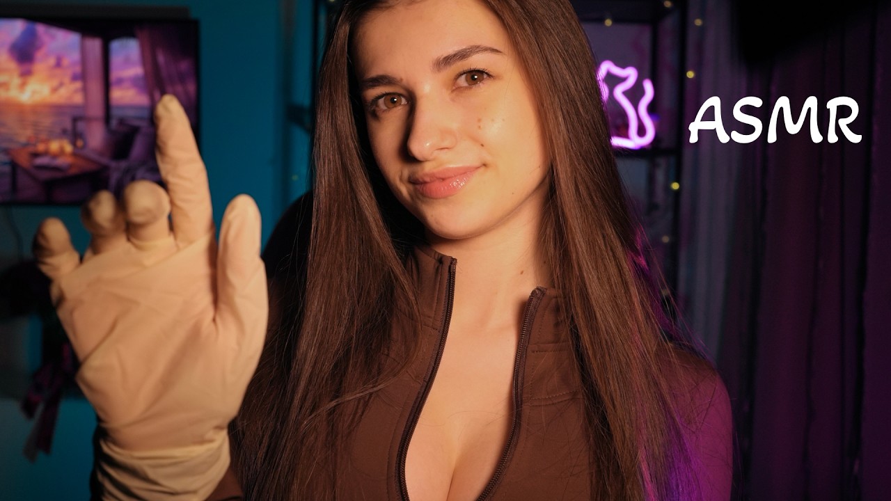 Asmr | Face Touching with Latex Gloves🙌💋For your deep sleep 😴🫶