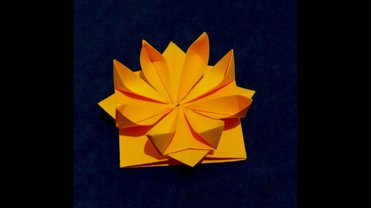 Easy Origami flower. 3d paper flower.  Great decor for gift box.  Ideas for Gift